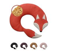 LESCHI Saco Térmico de Semillas para Microondas, de 100% Algodón y Trigo Orgánicos, Bolsa Semillas Microondas ideal para Cuello, Cervical y Espalda, Saco de Semillas en forma de zorro, rojo