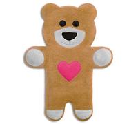 Leschi SACO TÈRMICO de semillas para microondas/Para el dolor de estómago/Animal: Oso peluche, Teddy con corazón, beige