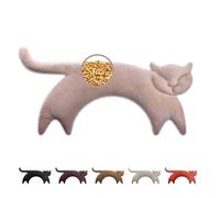 LESCHI Saco Térmico de Semillas para Microondas, Saco de Semillas de 100% Algodón y Trigo Orgánicos, Bolsa Semillas Microondas ideal para Cuello, Cervical y Espalda, 47x23 cm, Gata Clara rosa