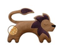 LESCHI Saco Térmico de Semillas para Microondas, Saco de Semillas de 100% Algodón y Trigo Orgánicos, Bolsa Semillas Microondas ideal para Cuello, Cervical y Espalda, Leon marrón