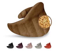 LESCHI XXL Bolsa Semillas Microondas 60x28cm, 100% Algodón y Trigo Orgánicos, Saco de Semillas de 11 Compartimentos, Saco Térmico de Semillas para Microondas ideal para Cervical y Espalda, Marron