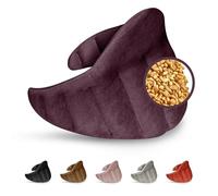 LESCHI XXL Bolsa Semillas Microondas 60x28cm, 100% Algodón y Trigo Orgánicos, Saco de Semillas de 11 Compartimentos, Saco Térmico de Semillas para Microondas ideal para Cervical y Espalda, Morado