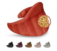 LESCHI XXL Bolsa Semillas Microondas 60x28cm, 100% Algodón y Trigo Orgánicos, Saco de Semillas de 11 Compartimentos, Saco Térmico de Semillas para Microondas ideal para Cervical y Espalda, Rojo