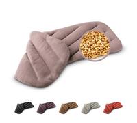 LESCHI XXL Saco Térmico de Semillas para Microondas 50x20cm, Saco de Semillas de 8 Compartimentos, Bolsa Semillas Microondas ideal para Cervical y Espalda, 100% Algodón y Trigo Orgánicos, Rosa