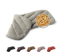 LESCHI XXL Saco Térmico de Semillas para Microondas 50x20cm, Saco de Semillas de 8 Compartimentos, Bolsa Semillas Microondas ideal para Cervical y Espalda, 100% Algodón y Trigo Orgánicos, Gris