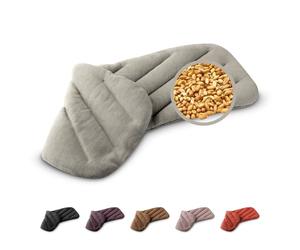 LESCHI XXL Saco Térmico de Semillas para Microondas 50x20cm, Saco de Semillas de 8 Compartimentos, Bolsa Semillas Microondas ideal para Cervical y Espalda, 100% Algodón y Trigo Orgánicos, Gris