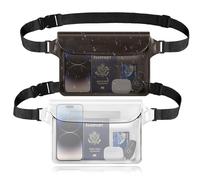 Leseed Bolsa Impermeable de 2 Piezas, riñonera Bolsa Estanca Impermeable IPX8 con cinturón Ajustable, Bolsa de Cintura Impermeable para Deportes acuáticos, natación, Playa y Paseos en Barco.