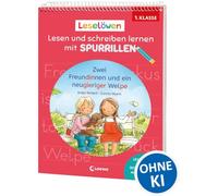 Leselöwen - Lesen und schreiben lernen mit Spurrillen - Zwei Freundinnen und ein neugieriger Welpe: Erstlesegeschichte trifft clevere Lernhilfe - Mit ... und vorgeprägten Wörtern für die 1. Klasse