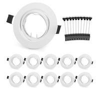 Leselux Marco Foco Empotrable Blanco, 10x Ojo de Buey Marco Focos In U10 Zócalo, Ángulo Rotable 60°, Agujero 68-80mm, Redondo Focos Empotrados Techo Para Lámparas De Led O Halógena, Sin Bombilla
