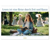 Lesen ist eine Reise durch Zeit und Raum (Wandkalender 2026 DIN A2 quer), CALVENDO Monatskalender: Wenn beim Lesen Gedanken Formen annehmen