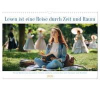 Lesen ist eine Reise durch Zeit und Raum (Wandkalender 2026 DIN A3 quer), CALVENDO Monatskalender: Wenn beim Lesen Gedanken Formen annehmen