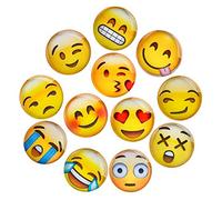 Lesfit Emoji Imanes, 12 Pieza Imanes Frigorifico Divertidos de Cristal 3D para el Refrigerador/Pizarras Blancas (1.18 Pulgada)