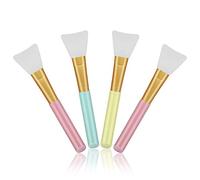 Leshare 4 brochas de silicona para máscara facial de barro, aplicador de máscara de barro facial flexible, sin pelo, aplicador de humectantes, aplicador de máscara de cara suave, para barro