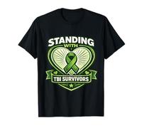Lesión Cerebral de Conciencia de TBI - Sobrevivientes de Cinta de Apoyo Verde Camiseta