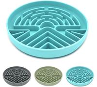 Lesipee Cuenco de alimentación lenta para perros grandes y pequeños, antiasfixia, antideslizante, interactivo, de silicona