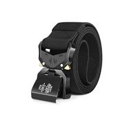 Leskyair Cinturón Táctico para Hombres 1.5 pulgadas, Cinturon Hombre Trabajo Estilo Militar Cinturón con hebilla de metal liberación rápido, Regalo con Soporte para Botella (Sin bolsa-Negro)