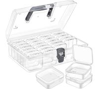 Leslady Caja de Almacenamiento Pequeña y Versátil Cajas de Clasificación Estables con Tapa Solución de Almacenamiento óptima para Joyas, Píldoras, Perlas, Manicura, Piezas Electrónicas y Más