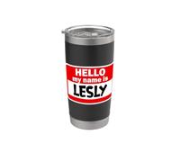 Lesly Hello Hi My Name Is - Camiseta con nombre personalizado Vaso térmico de acero inoxidable de doble pared