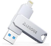 LESOGE MFi - Memoria USB 3 en 1 (128 GB, memoria USB 3.0, extensión de memoria externa, para iPhone/iPad/Android/PC/Mac)