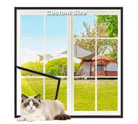 Lesone Red de protección para gatos para ventana de mascotas, malla de fibra a prueba de desgarros, autoadhesiva, universal, antimosquitos, mosquitera, tamaño personalizado