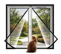 Lesone Red de protección para ventanas de gatos, malla antimosquitos, mosquitera, malla autoadhesiva, pantalla de ventana a prueba de gatos, red de aislamiento de pájaros y gatos a prueba de desgarros