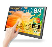 LESOWN Monitor HDMI portátil USB C de 8.9 pulgadas, pantalla táctil IPS de 1920 x 1200, carcasa de metal VESA, pequeña pantalla ancha, mini extensor de pantalla para Windows Laptop PC