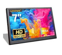 LESOWN - Monitor pequeño de 7 pulgadas, visualización LCD HDMI, visualización secundaria, 1024 x 600 IPS, monitor portátil pequeño con altavoces, visualización de temperatura de PC, mini monitor para
