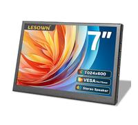 LESOWN - Monitor pequeño de 7 pulgadas, visualización LCD HDMI, visualización secundaria, 1024 x 600 IPS, monitor portátil pequeño con altavoces, visualización de temperatura de PC, mini monitor para