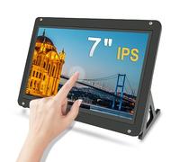 LESOWN Pantalla táctil Raspberry Pi de 7 pulgadas con funda, pantalla táctil LCD de 7 pulgadas, 1024 x 600 IPS, altavoces HDMI pequeños para Win Driver Free