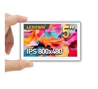 LESOWN Pequeño monitor auxiliar de 5 pulgadas, 480 x 800 IPS, HDMI, USB, mini pantalla pequeña de estado, carcasa de metal blanco para monitorear la temperatura del PC