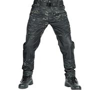 Lespartan Motorcycle Pants, Men's Tactical,New Men's Lightweight Quick-Drying Water Resistant Ripstop Cargo Pant (Camouflage Black,M)