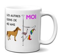 L'Esprit Des Anges Taza de regalo de cumpleaños 40 años, diseño de unicornio, original personalizado