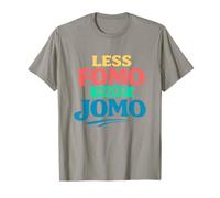 Less FOMO More JOMO Minimalist Retro Vintage Quote Design Camiseta