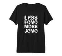 Less FOMO More JOMO Minimalist Retro Vintage Quote Design Camiseta Premium