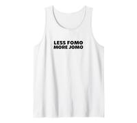 Less FOMO More JOMO Minimalist Retro Vintage Quote Design Camiseta sin Mangas
