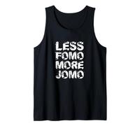 Less FOMO More JOMO Minimalist Retro Vintage Quote Design Camiseta sin Mangas