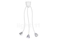 less 'n' more Athene A-3DL, lámpara de techo LED 3 focos, blanco/cabeza aluminio - regulable por corte de fase