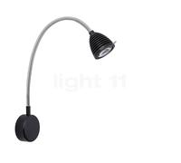 less 'n' more Athene A-BWL, lámpara de pared LED, aluminio/cabeza negro - regulable por corte de fase