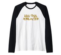 Less Talk More Action Motivational Quote Design Camiseta Manga Raglan