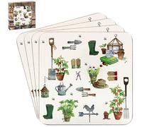 LESSER & PAVEY 4 Posavasos de Corcho con temática de jardín, colección de Dedos Verdes, Amantes de la jardinería