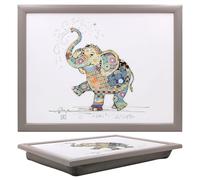 Lesser & Pavey Bug Art Eddie Elephant Laptray con Bolsa de Frijoles para Servir Platos | Bonitas bandejas de Regazo para Comer en el Regazo para la Cena o el Desayuno | Bandejas de Comida de Nuevo