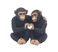 Lesser & Pavey Cheeky Monkeys Twin Heart | Adorno Decorativo para el hogar con Dos Monos en un diseño de corazón | Figura Divertida para estantes o repisas, Idea para los Amantes de los Animales y el