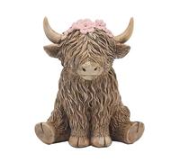 Lesser & Pavey Happy Highland, estatuas de Flores de Vaca de Las Tierras Altas para decoración del hogar | Adornos Amistad para Mujeres y Hombres | Bonito Centro de Mesa y