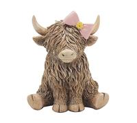Lesser & Pavey Happy Highland, estatuas de Lazo Rosa de Vaca de Las Tierras Altas para decoración del hogar | Adornos Amistad para Mujeres y Hombres | Bonito Centro de Mesa y