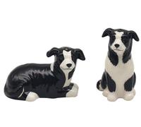 Lesser & Pavey Juego de salero y pimentero para todo tipo de cocina, juego de salero y pimentero de cerámica, bonitas salero y pimentero adecuado para el hogar (Collie)