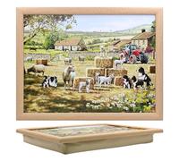 Lesser & Pavey Macneil Studios - Bandeja de regazo Collie & Sheep | Bandejas para puf con cojín acolchado | Adecuado para bebidas, alimentos, desayuno y laptop | Bandeja de regazo de diseño encantador