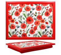 Lesser & Pavey Red Poppy Fields - Bandeja Acolchada con diseño Floral, Adecuada para Comer, Laptop, Escritorio en casa y Mucho más