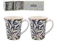 Lesser & Pavey - Taza de café de cerámica para el hogar o el trabajo, diseño británico, tazas grandes para bebidas calientes, tazas de té y café, juego de 2
