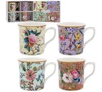 Lesser & Pavey William Kilburn - Juego de 4 tazas de café de cerámica para el hogar o el trabajo, juego de tazas de diseño premium para todas las ocasiones, bonitas tazas para té, café y bebidas