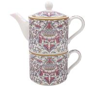 Lesser & Pavey William Morris Artists Lodden Tea for One Set - Bonito diseño floral de cerámica con tetera y taza, idea de regalo